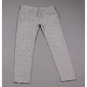 ZARA Mens Gray Plaid Dress Pants Fit Flat Front Tag Sz 30 ( 31"X28")